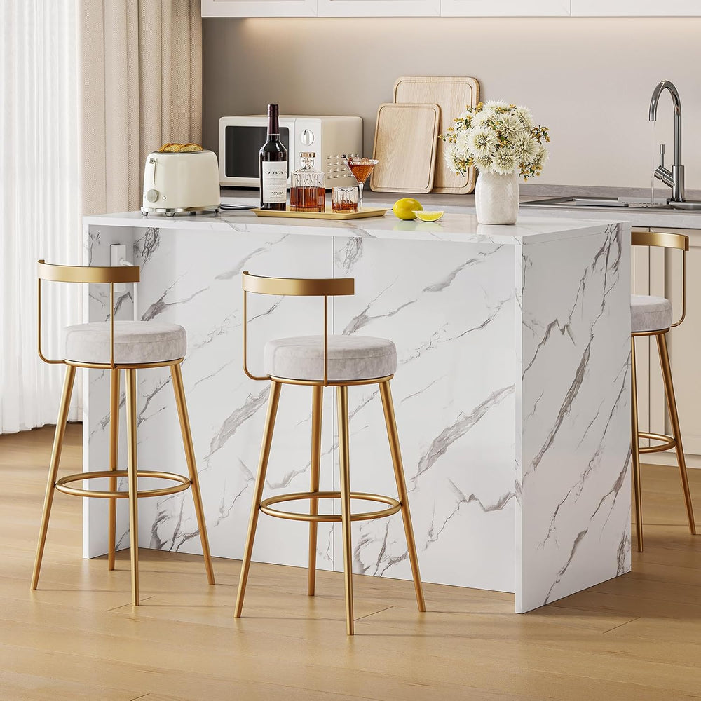 ONBRILL Kitchen Island with 2 Storage Cabinets & 4 Drawers, Black+White