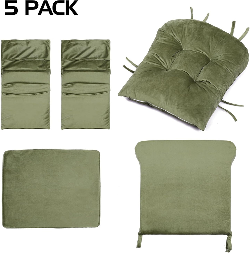 5PCS Glider Rocker Replacement Cushions Set with Ottoman Cushion