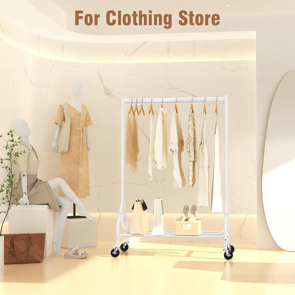 EAGMAK Heavy Duty Clothes Rack Load 420 LBS, Rolling Garment Rack with Lockab...