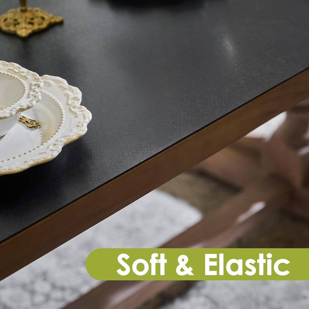 Black Table Cover Protector 60x36'', Waterproof 1.5mm Thick PVC Table...