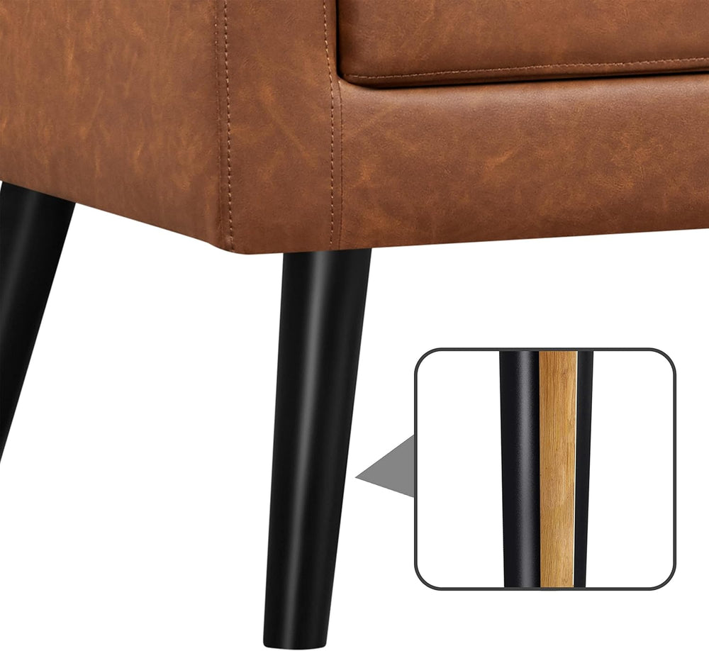 Yaheetech Mid Century Accent Chair Living Room Chair Retro Brown