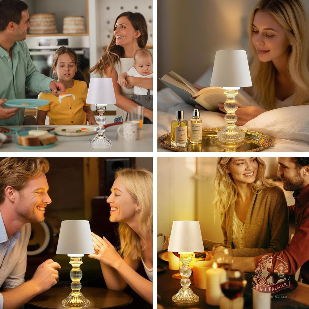 MJ PREMIER Small Rechargeable Lamp, Wireless Lamp, Battery Operated Lamps