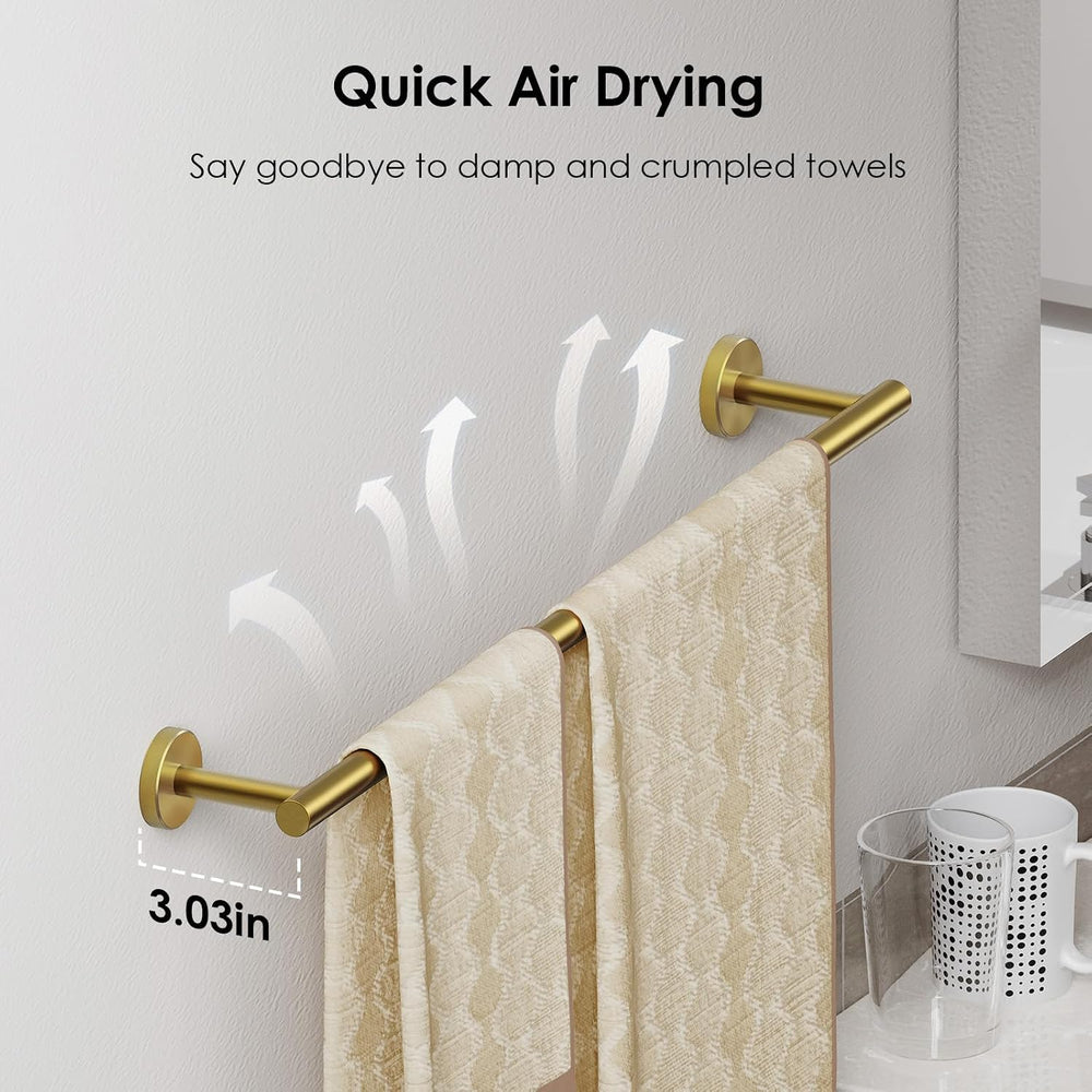 FORIOUS Towel Bar Towel Racks for Bathroom Wall Mounted 24" Brushed Gold