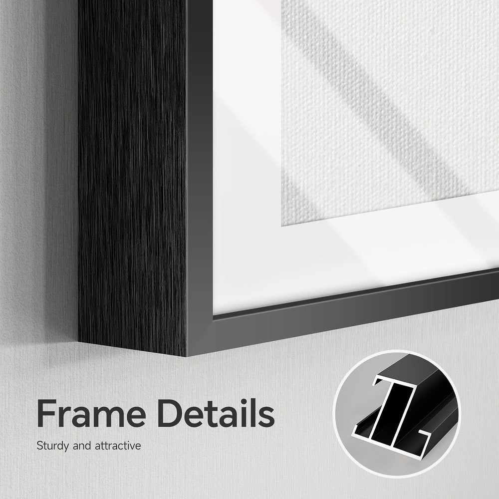 4 Piece Framed Neutral Abstract Modern Wall Art for Living Room, 12x12 In