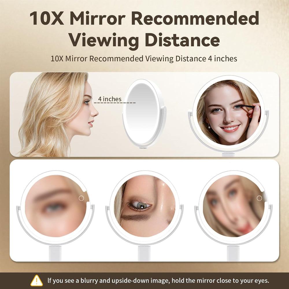 SANYCASA Makeup Mirror with Lights, Lighted Makeup Mirror with Magnification,...