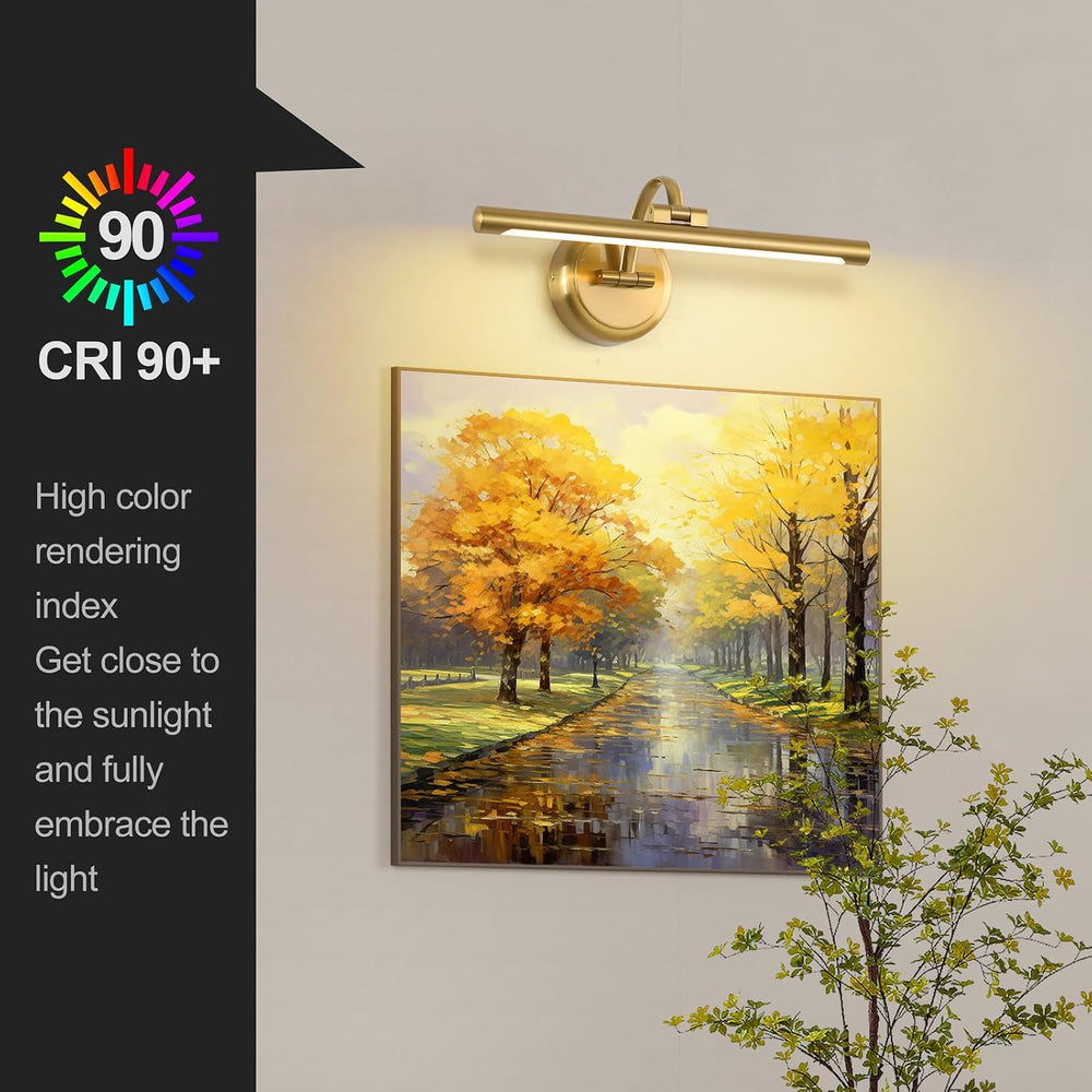 Tassuowell Hardwired Picture Ligh (Brass Hardwired, 15.75 inch Dimmable)