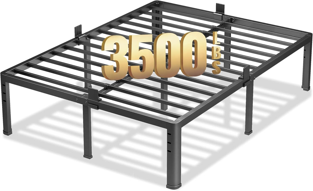 NKZ 18 Inch Queen Size Metal Platform Bed Frame with Round Corner Legs