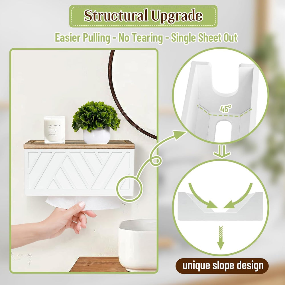 Set of 2 Paper Towel Dispenser Wall Mount, Paper Towel Holder Wall Mounted wi...