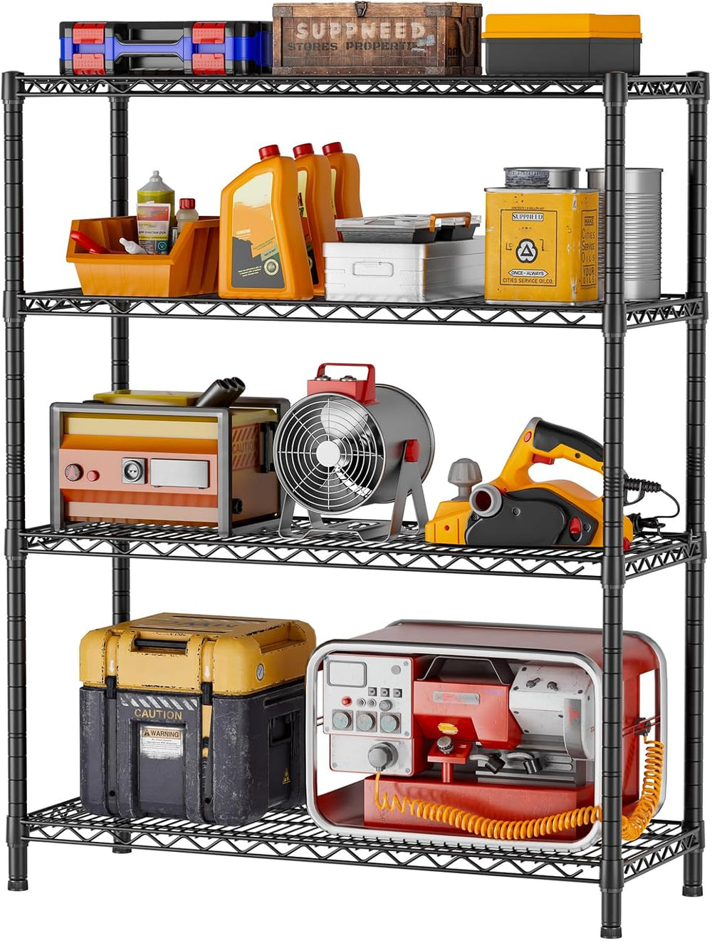 SINGAYE 4 Shelves Adjustable Shelf Heavy Duty Wire Storage Shelving Metal