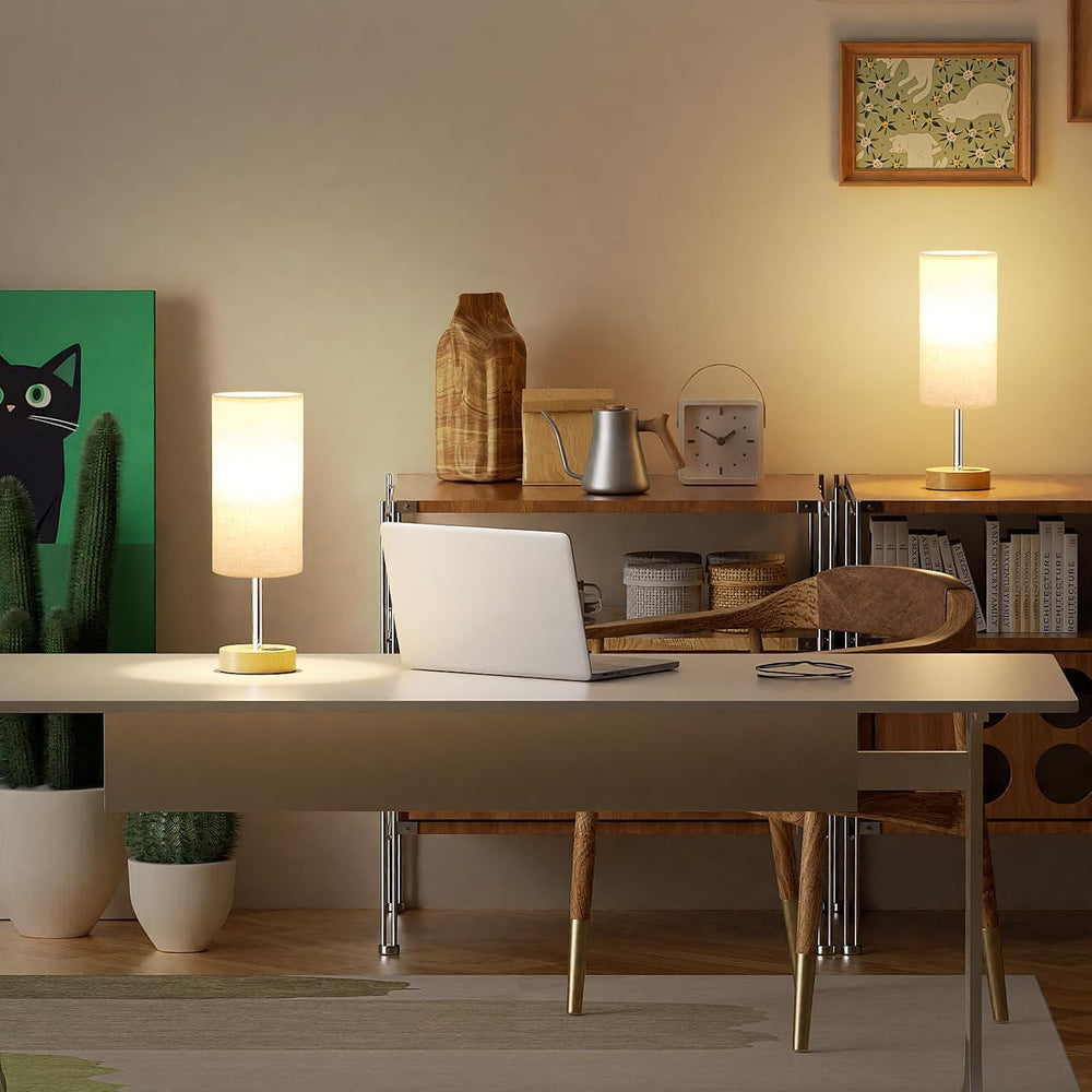 Dicoool Bedside Table Lamp Set of 2-3-Way Dimmable Touch Lamp, USB A+C