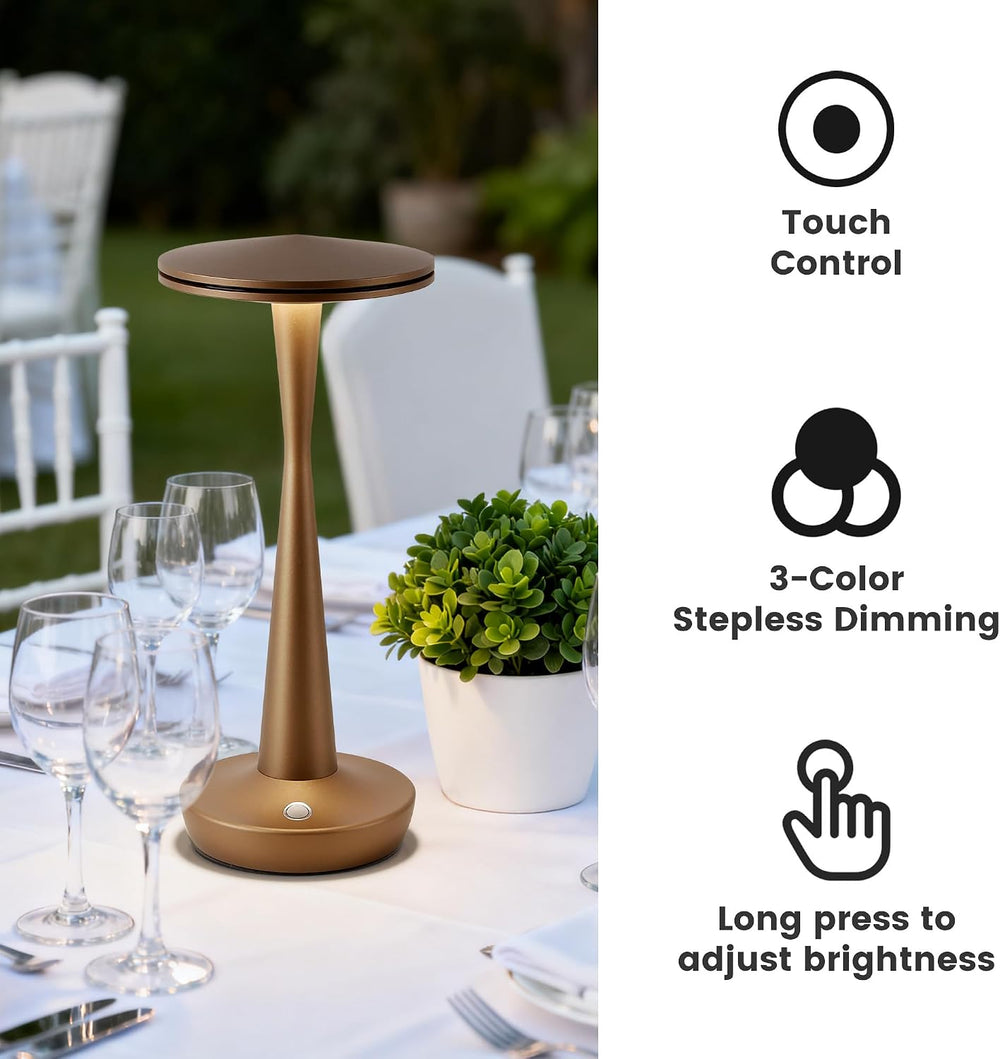 LED Cordless Table Lamp Rechargeable,Battery Powered Outdoor Lights