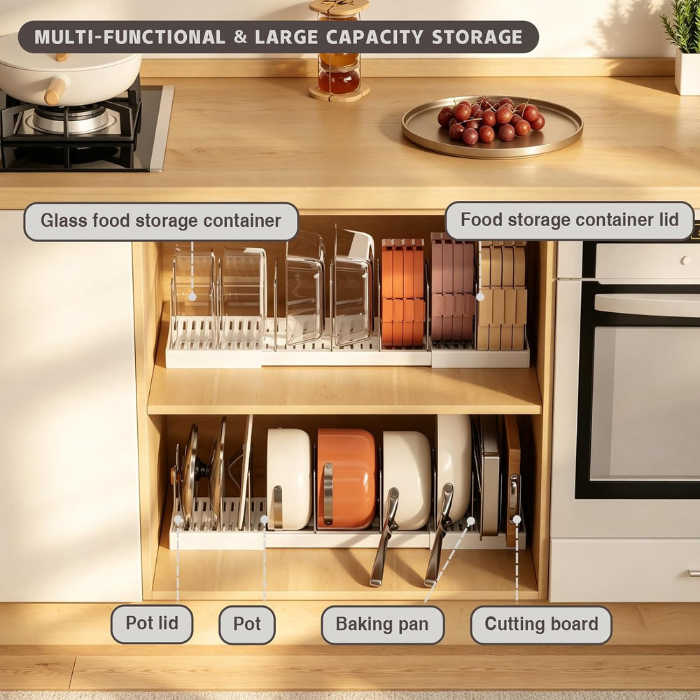 Magheo 2 Pack Pots and Pans Organizer Under Cabinet, Expandable 12.6"-22...