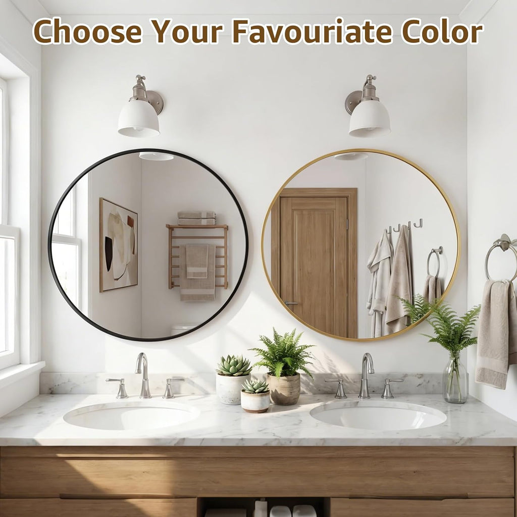 NEWBULIG 36 Inch Round Wall Mirror, Bathroom Mirrors for Over Sink