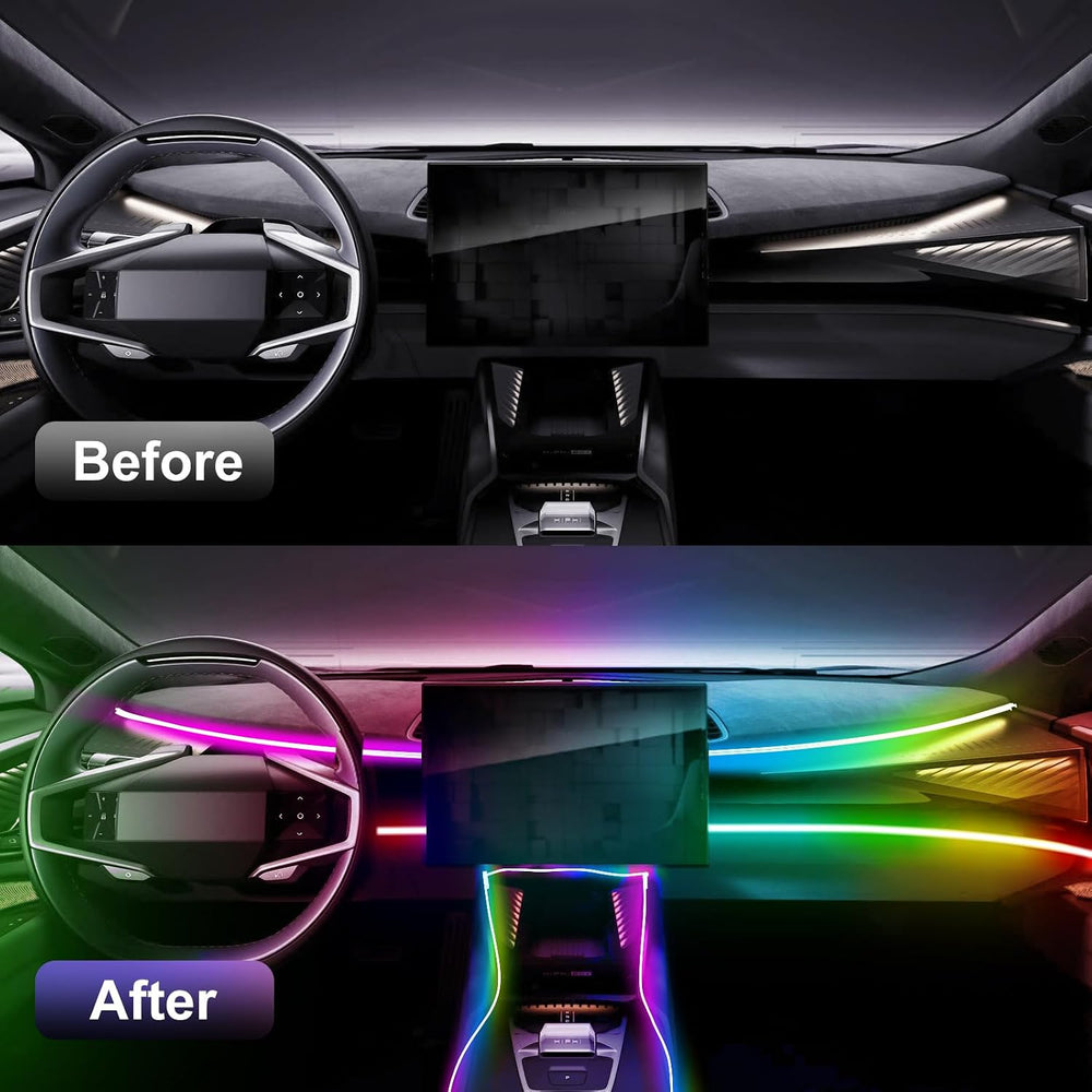 Acrylic 6 in 1 Car LED Lights Interior, RGB Ambient Lighting Car 584 LEDs