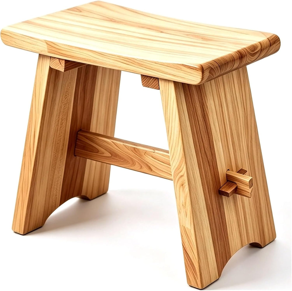 18" Teak Shower Bench Solid Wood Stool 800 lb Rustic Waterproof Seat