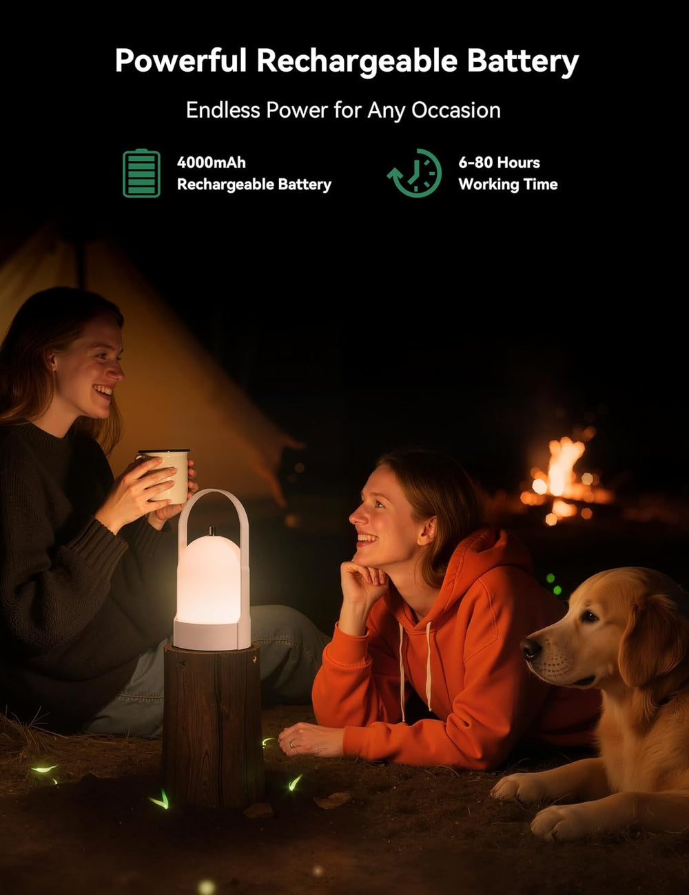 Tubicen Battery Operated Table Lamp Portable Rechargeable Lantern Cordless