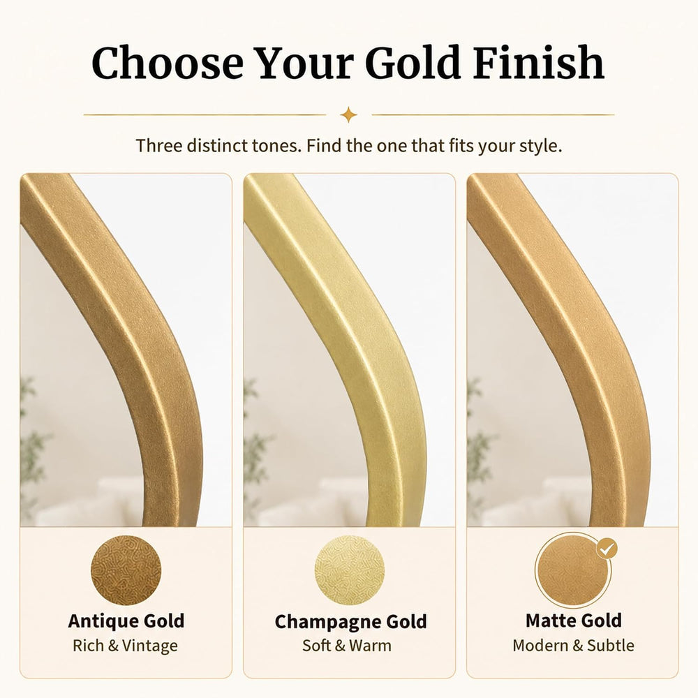 Matte Gold 30x16.5 Inch Irregular Organic Freeform Wall Mirror