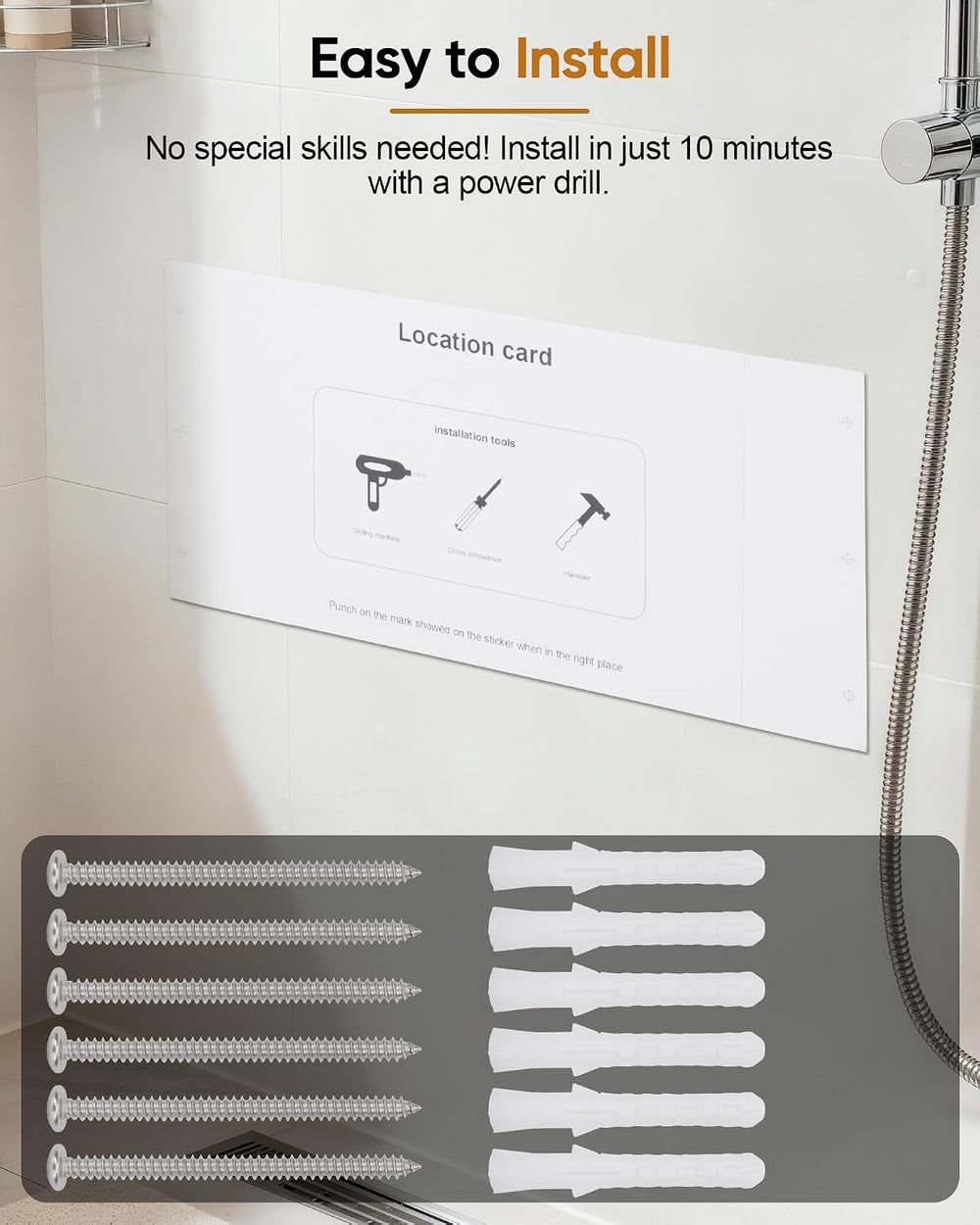 Folding Shower Seat Chair for Inside Shower Wall Mounted for Small Spaces