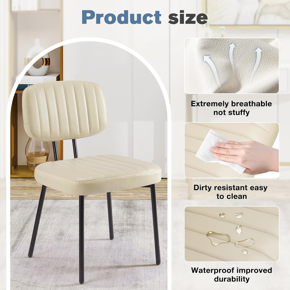 DUMOS Dining Chairs Set of 2, PU Leather Dining Room Chairs with Backrest
