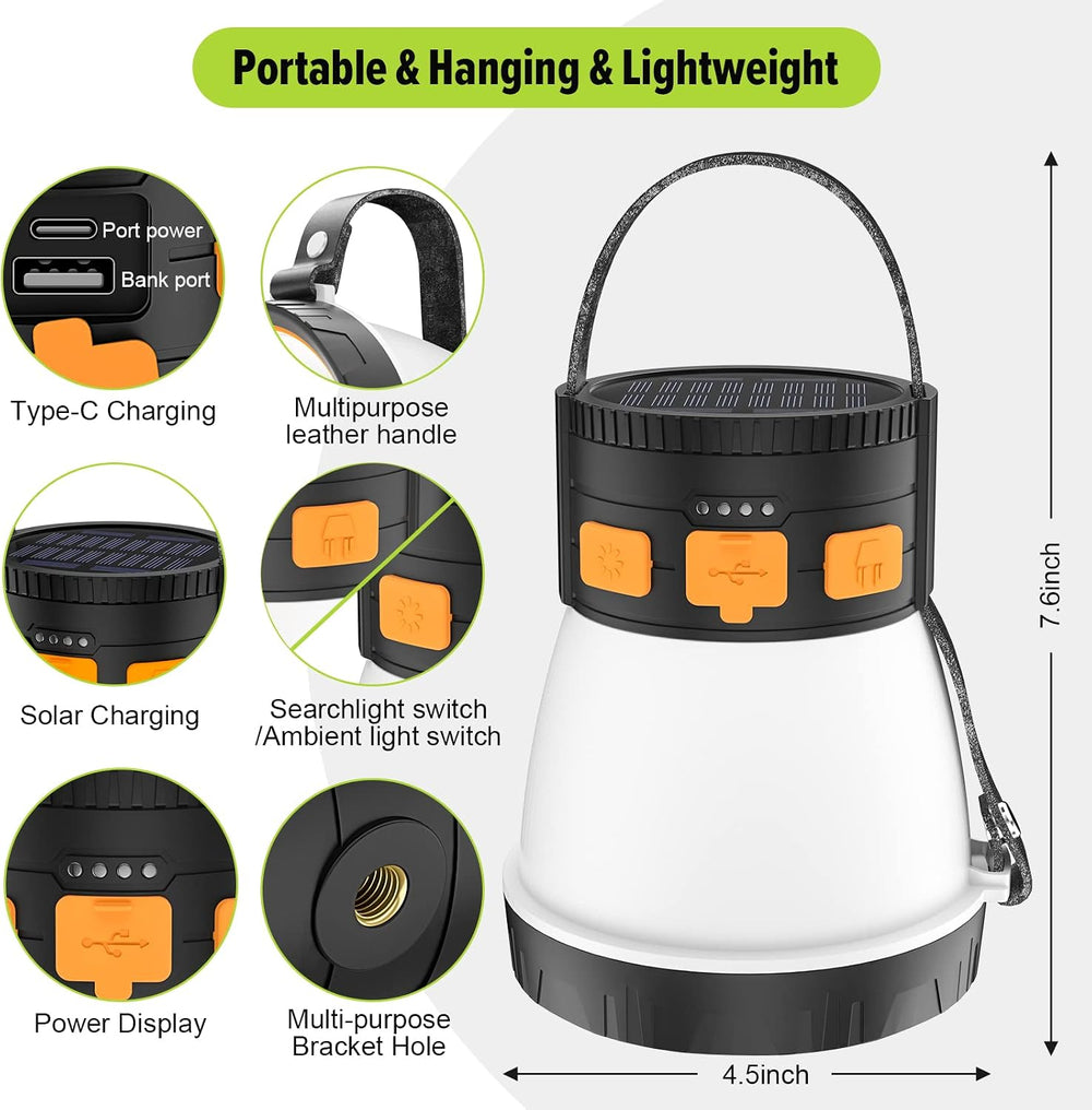 1500LM Camping Lantern Rechargeable, LED Camping Lantern Flashlight