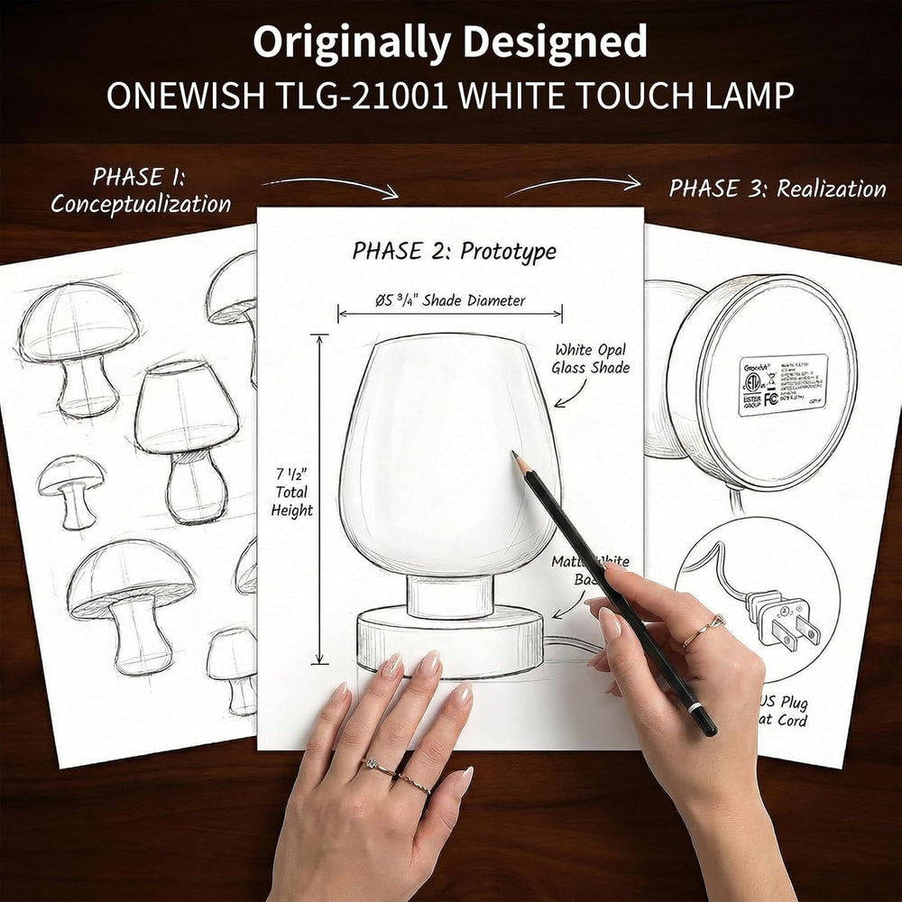 Touch Bedside Table Lamp Set of 2 - Small Modern Table Lamp for Bedroom Livin...