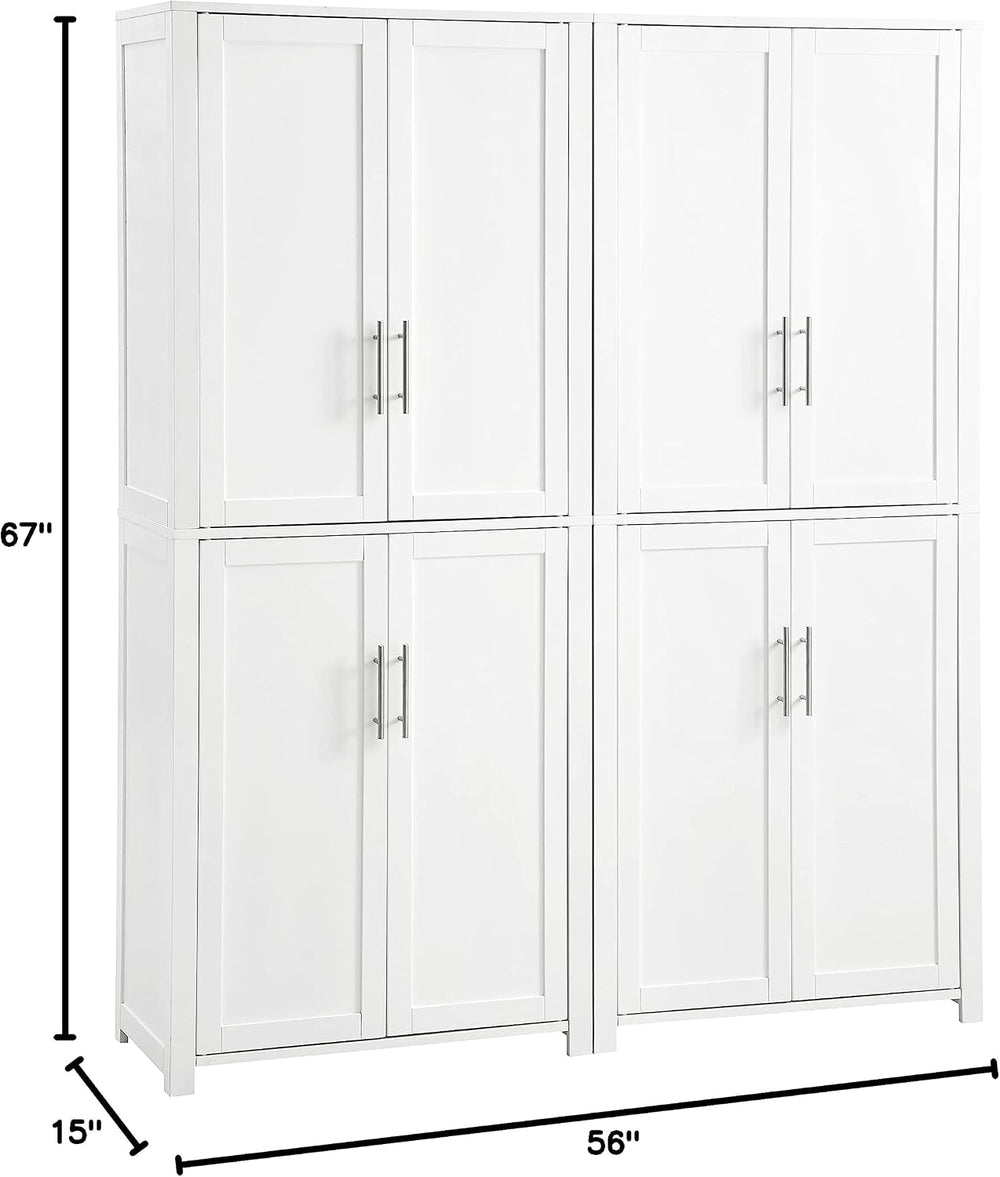Crosley Furniture Savannah 2-Piece Pantry Storage Cabinet Set