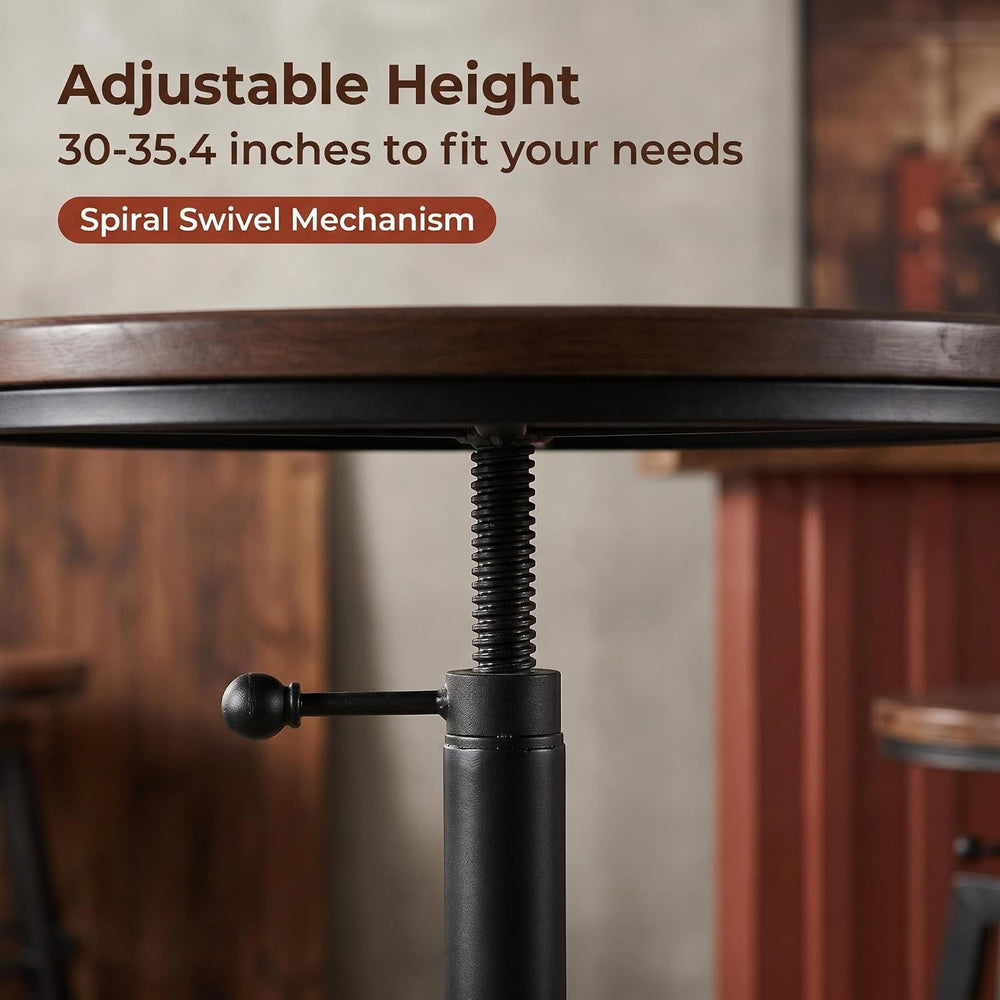 Vintage Bar Table 30-35.4inch Height Adjustable Industrial Bistro Table Retro...