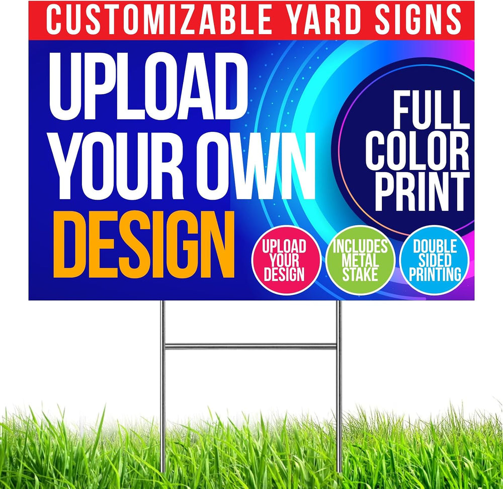 Generic 5pc Custom Yard Signs with Stakes 18x24 inch READY IN ONE DAY Persona...