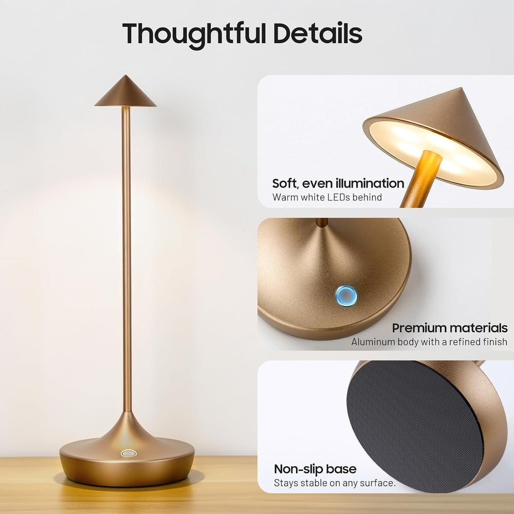 2 Pack Cordless Table Lamp, Rechargeable 6000mAh Battery Table Light