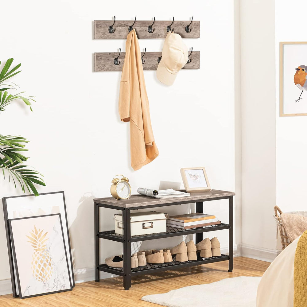 HOOBRO Hall Tree Entryway Storage Bench, Coat Rack Shoe Bench, Shoe Rack Orga...