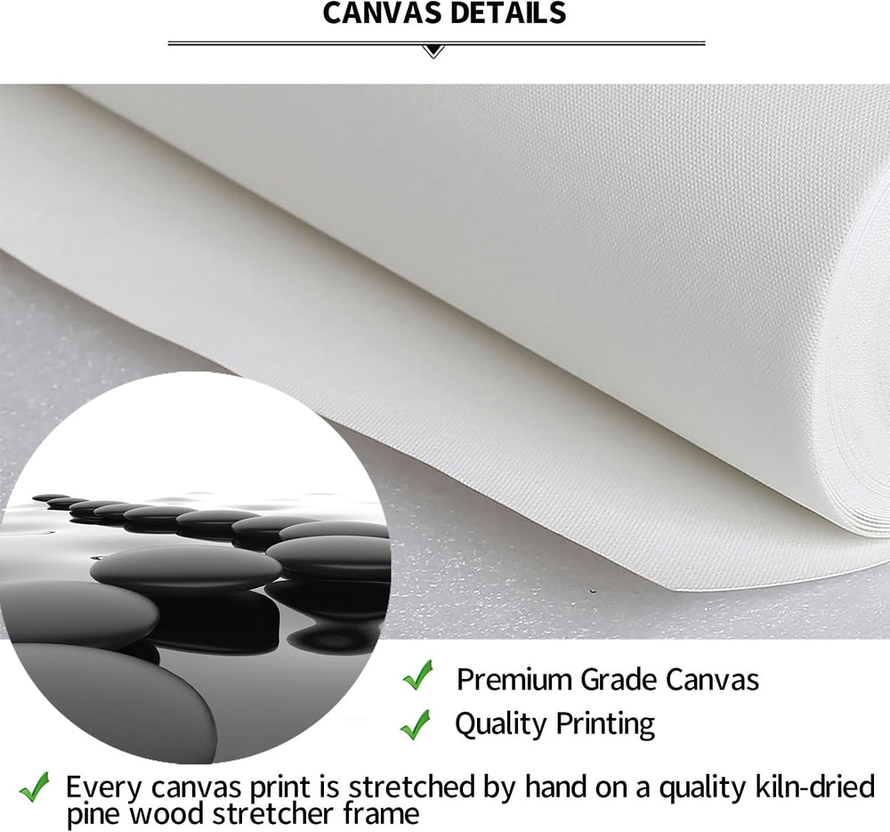 iKNOW FOTO 3pcs Black and White Zen Wall Art Stones in Water Canvas Prints wi...