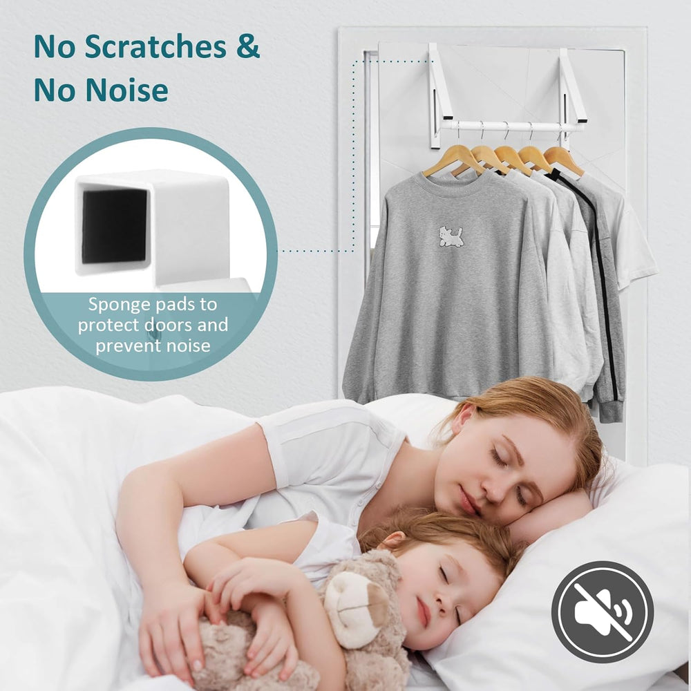 Optish Foldable Over The Door Clothes Hanger, Space Saving Small Clothes Rack...