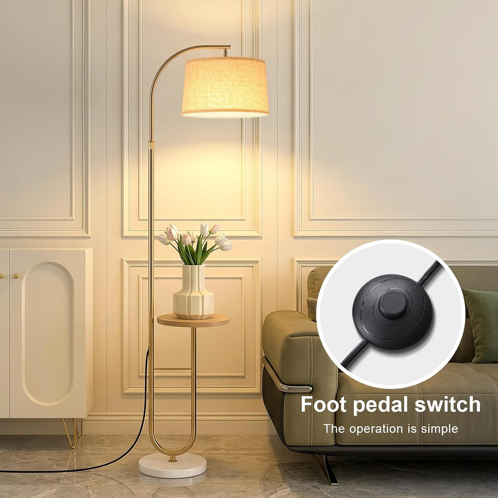 72" Arc Floor Lamp with Table & Rotating Head,Standing Lamp for Bedroom