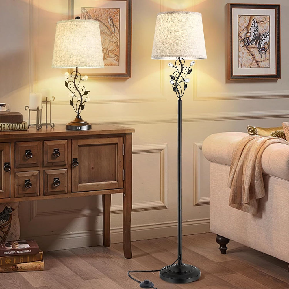Sheetea 65’’ Floor Lamp for Living Room, Farmhouse Standing Lamp, Black