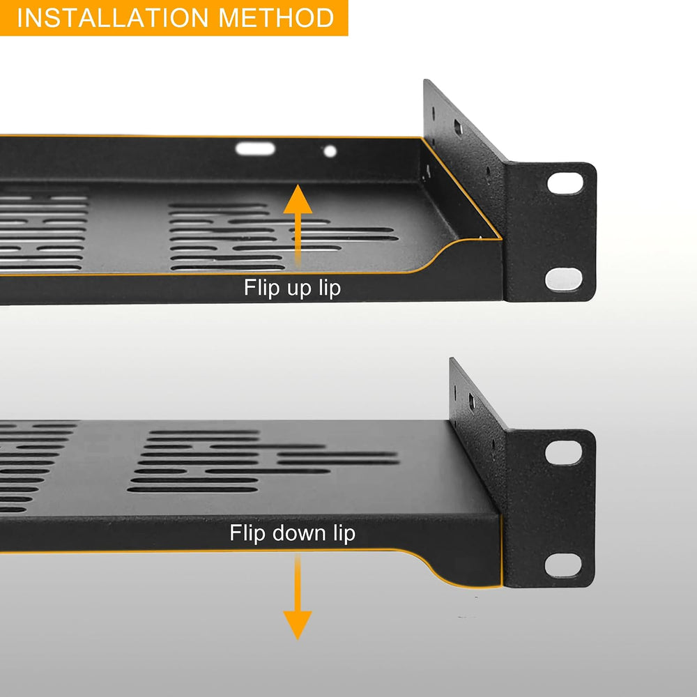 RIVECO 2-Pack 10" 1U Vented Rack Shelf for 19" Server IT Sound Cabi...