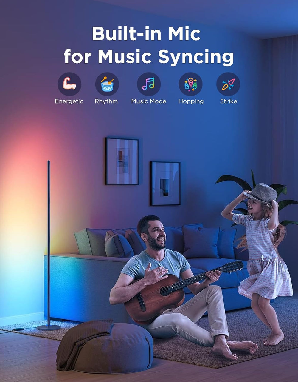 Govee RGBIC Floor Lamp Basic, 1000lm LED Corner Lamp, Blue