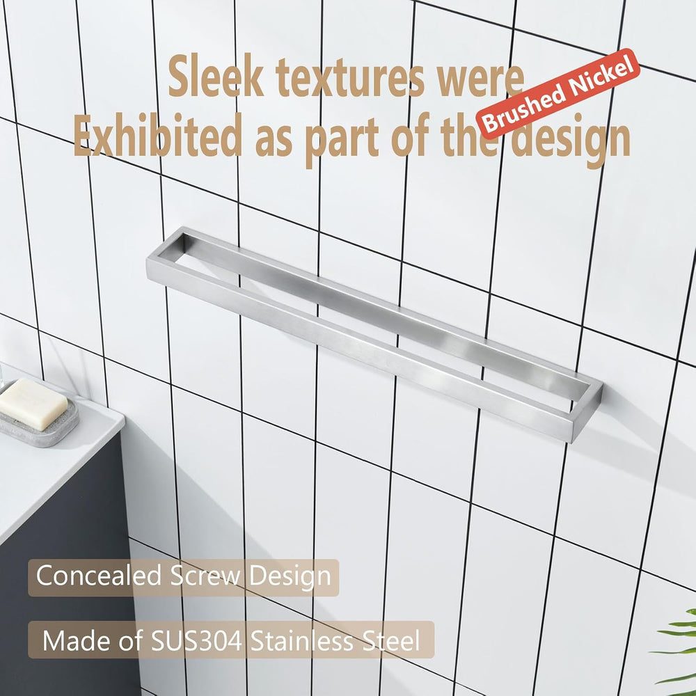 KOKOSIRI Towel Bar Brushed Nickel Bath Towel Hanger Holder 20-Inch Kitchen Ra...