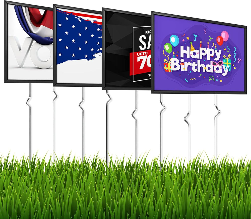 Yard Sign Stakes - 56 Pack Heavy Duty Metal Wire Stakes for Garden Lawn Signs...