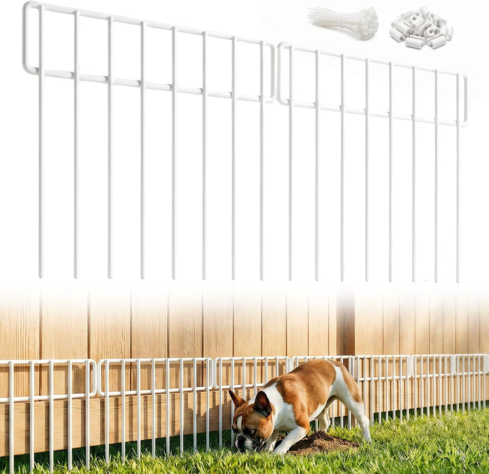 42.5FT No Dig Animal Barrier Fence Panels - 30 Pack White Garden Fence Animal...