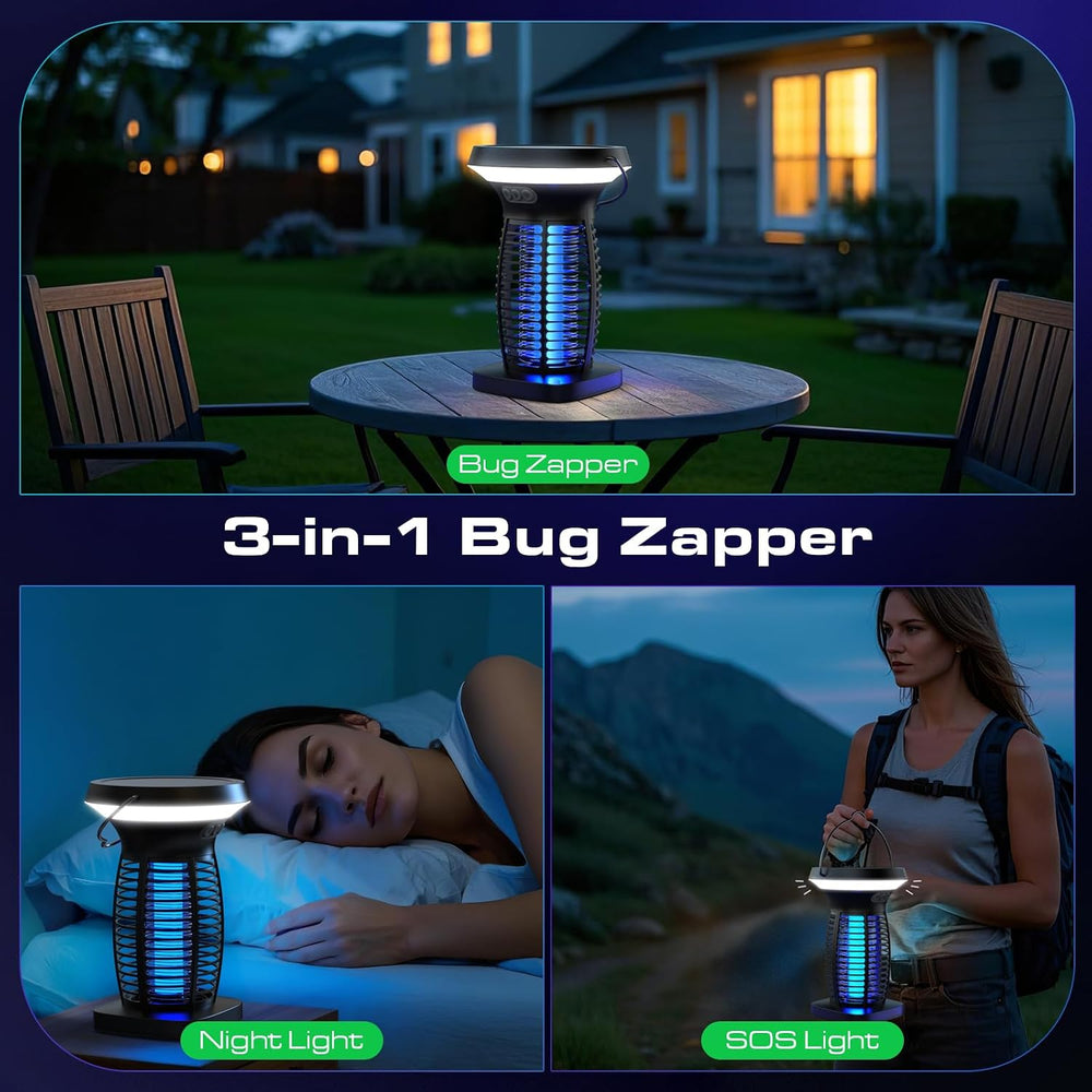 OnBeam Solar Powered Bug Zapper, Outdoor Mosquito Fly Zapper for Patio