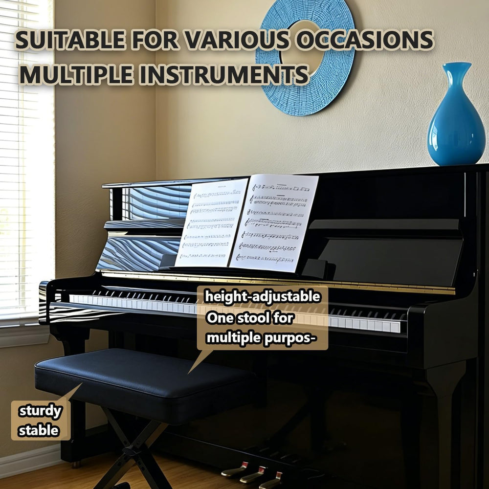Piano Bench, Keyboard Stool,Piano Stool,16''-20'' Height Adju...