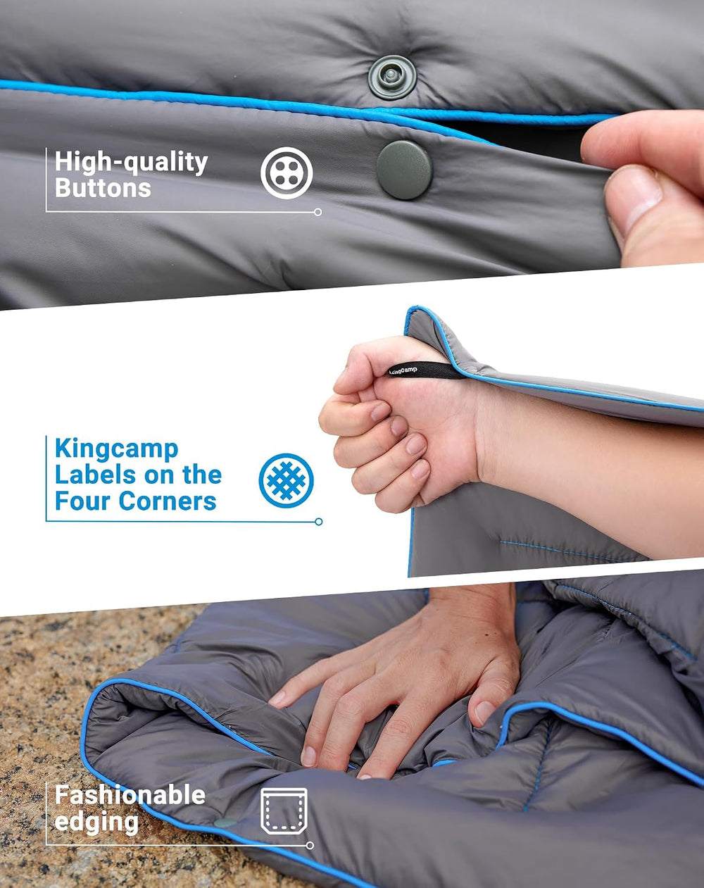KingCamp Ultralight Camping Blanket, Wearable Packable Blanket 69" x 53&...