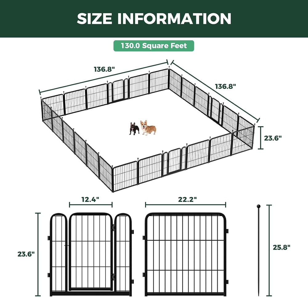 FXW Rollick Dog Playpen, Indoor, Yard & RV Camping, 24" H, 24 Panels