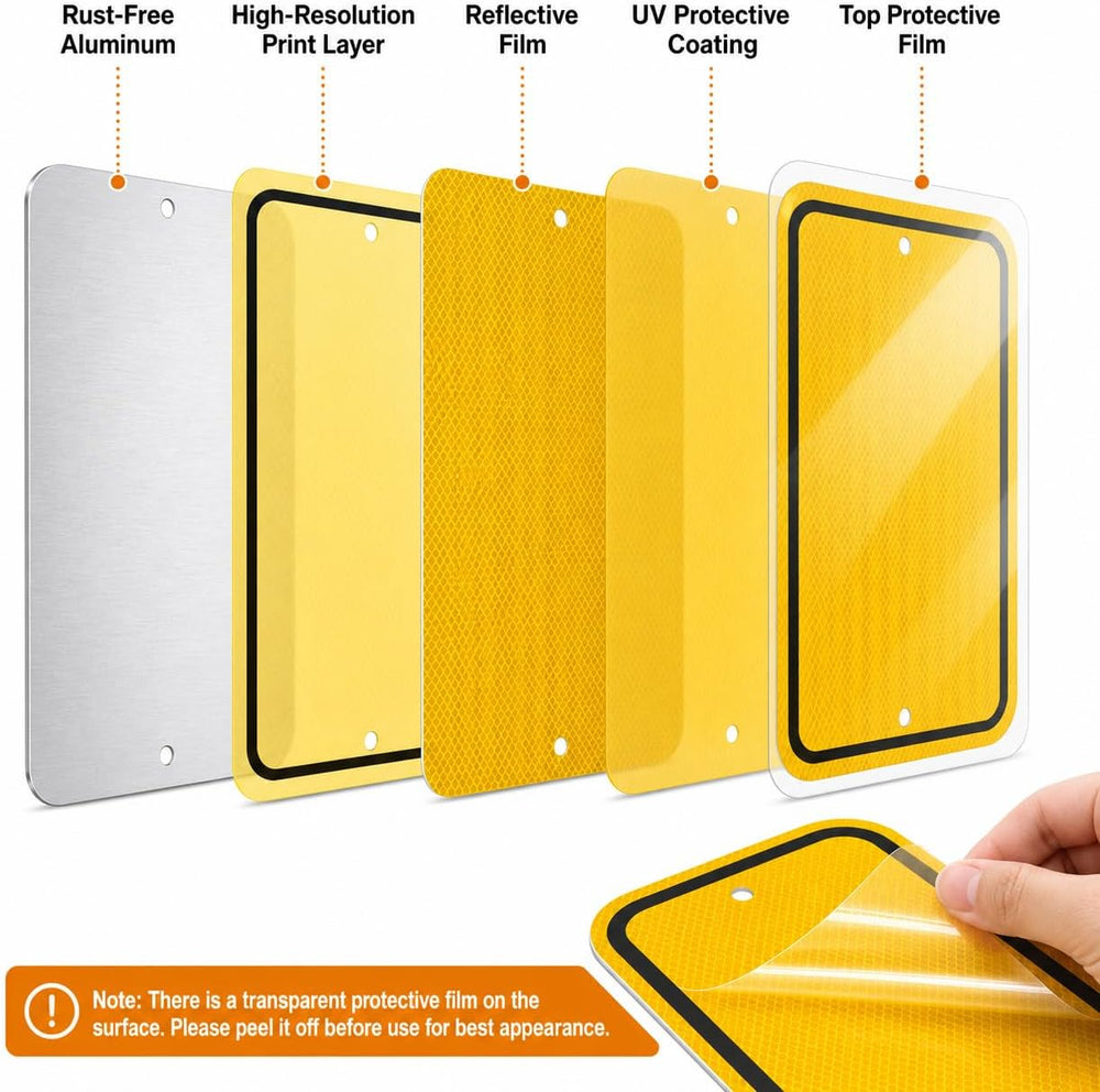 Blank Yellow Aluminum Sign, 18"x12", Engineer Grade Reflective 3-Pack