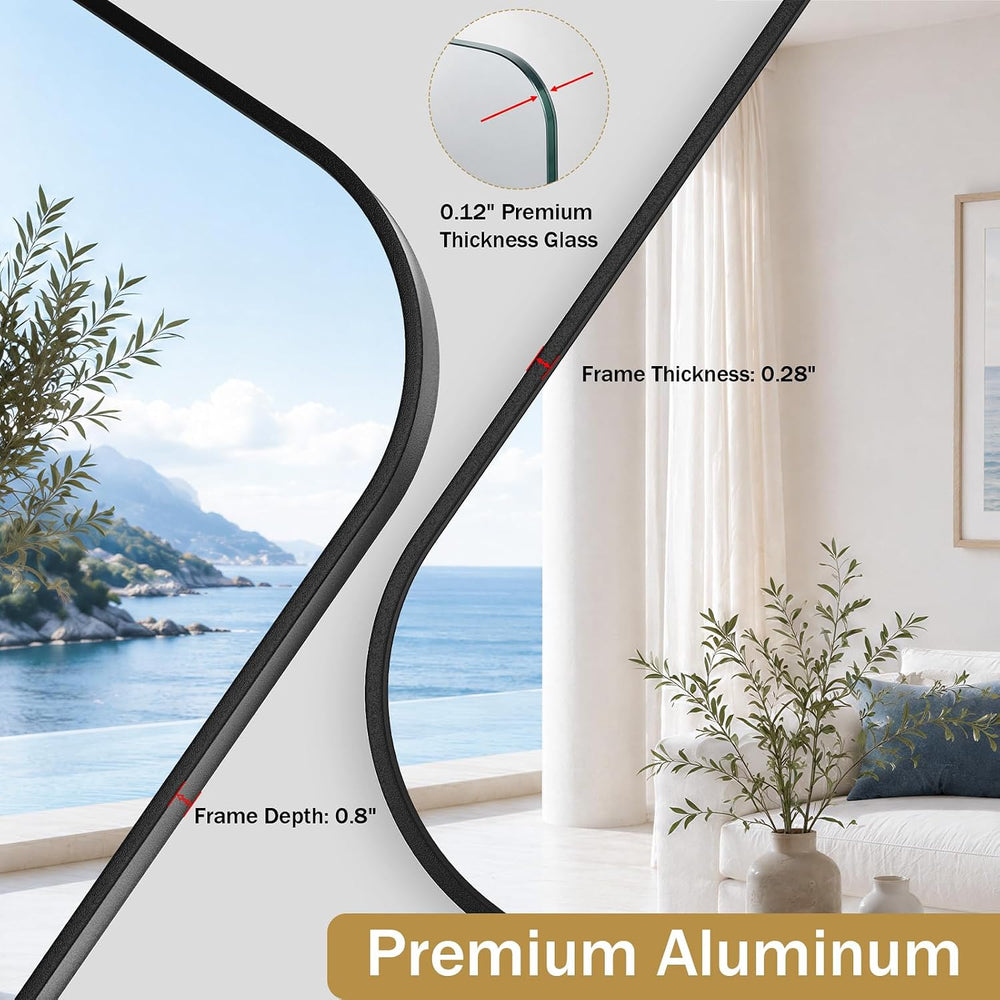 AUYHM 36x40 Inch Bathroom Mirror for Over Sink, Black Framed Wall Mirror