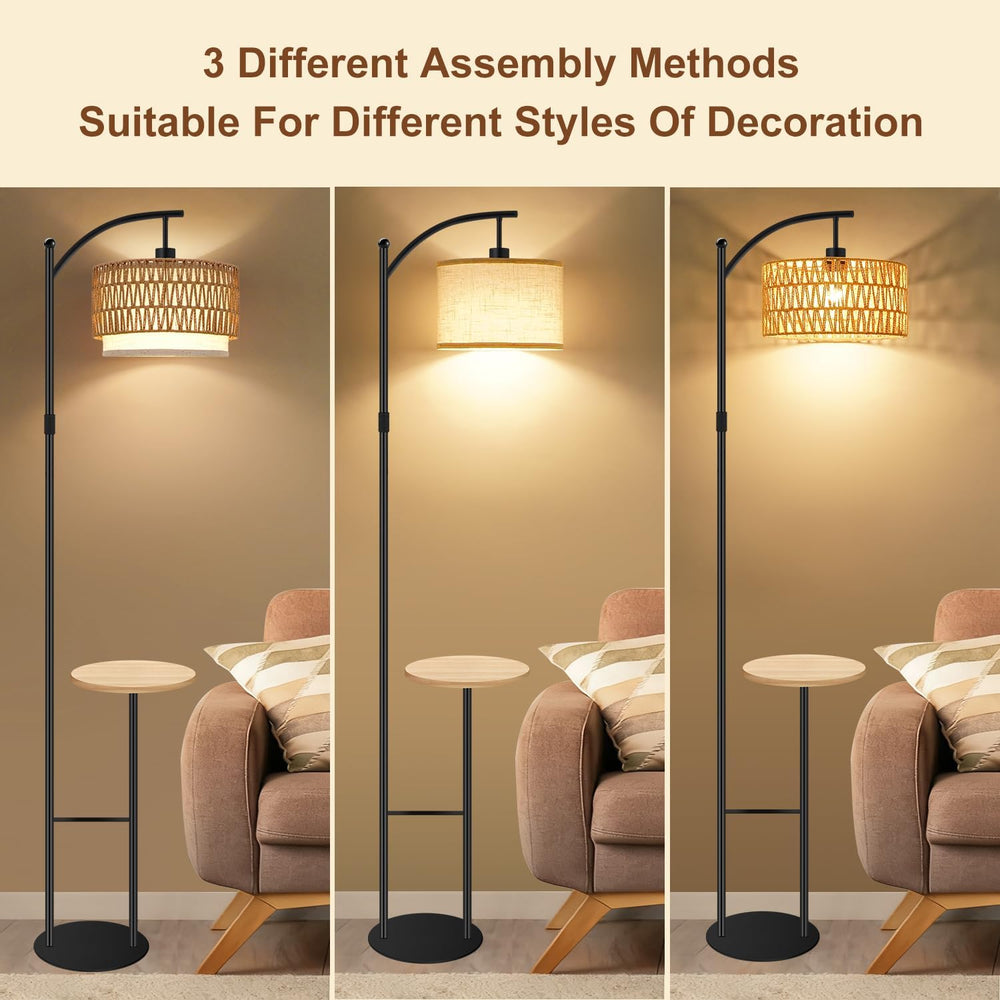 Floor Lamp with Shelves Dimmable, 3 Color Modes for Living Room