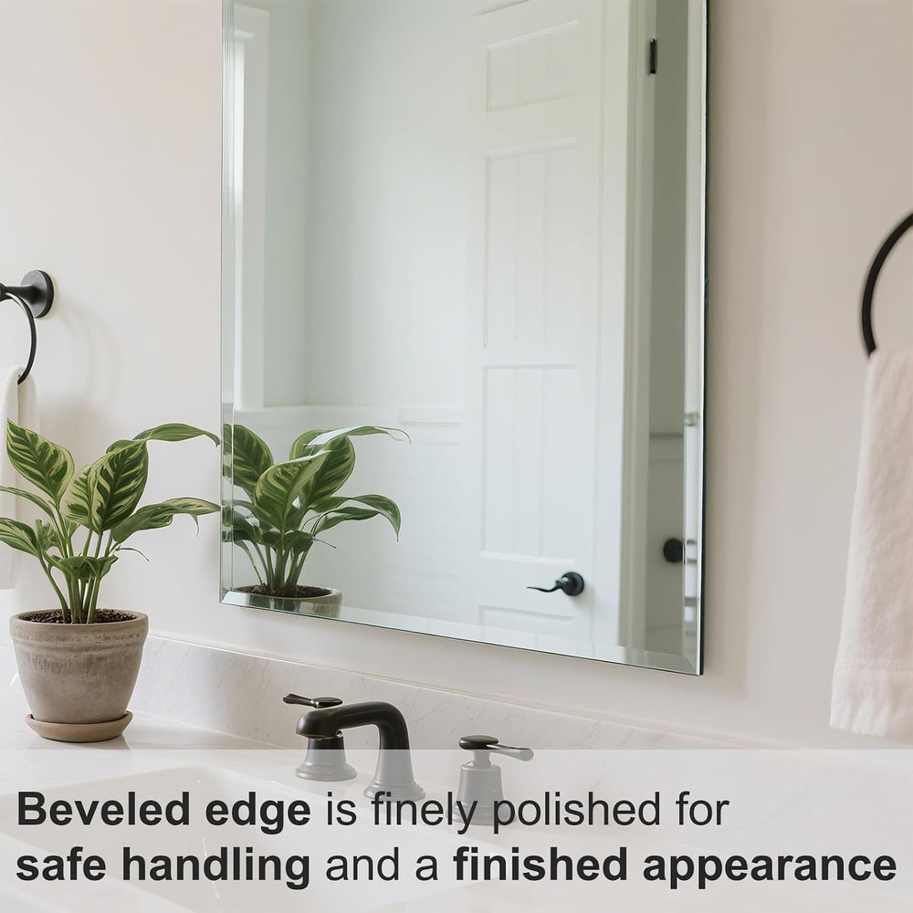 Bathroom Mirror for Over Sink 32" x 24" Frameless Beveled Edge Wall...