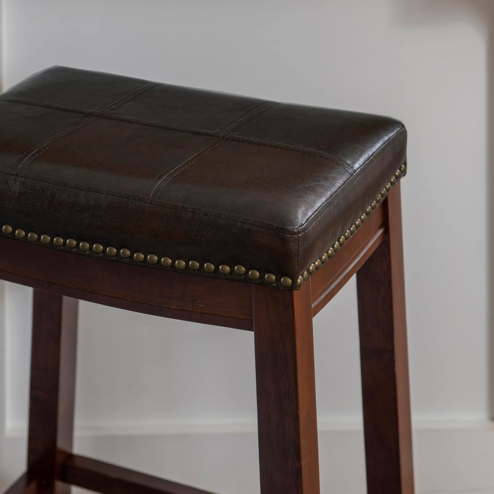 Linon Home Décor Kingston Backless Linon Claridge Stool, Counter Height, Brow...