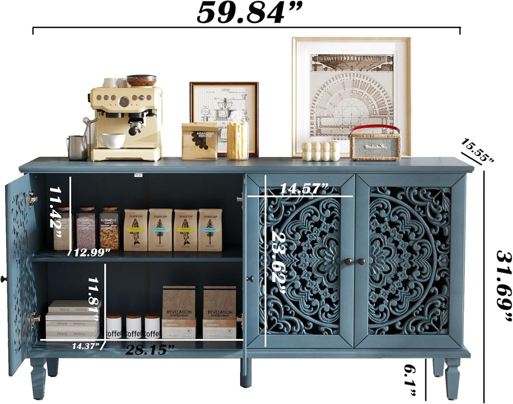 60" Sideboard Buffet Cabinet with Storage Accent Cabinet Credenza