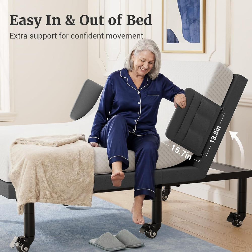 Tami Tami T500 Twin XL Adjustable Bed Frame, Adjustable Base with Head&Fo...